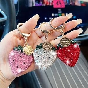 Sparkling Strawberry Keychain or bag charm NWT